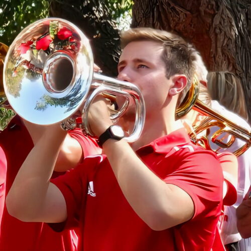 Man playing a mellophone