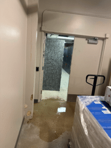water flooding in a store room